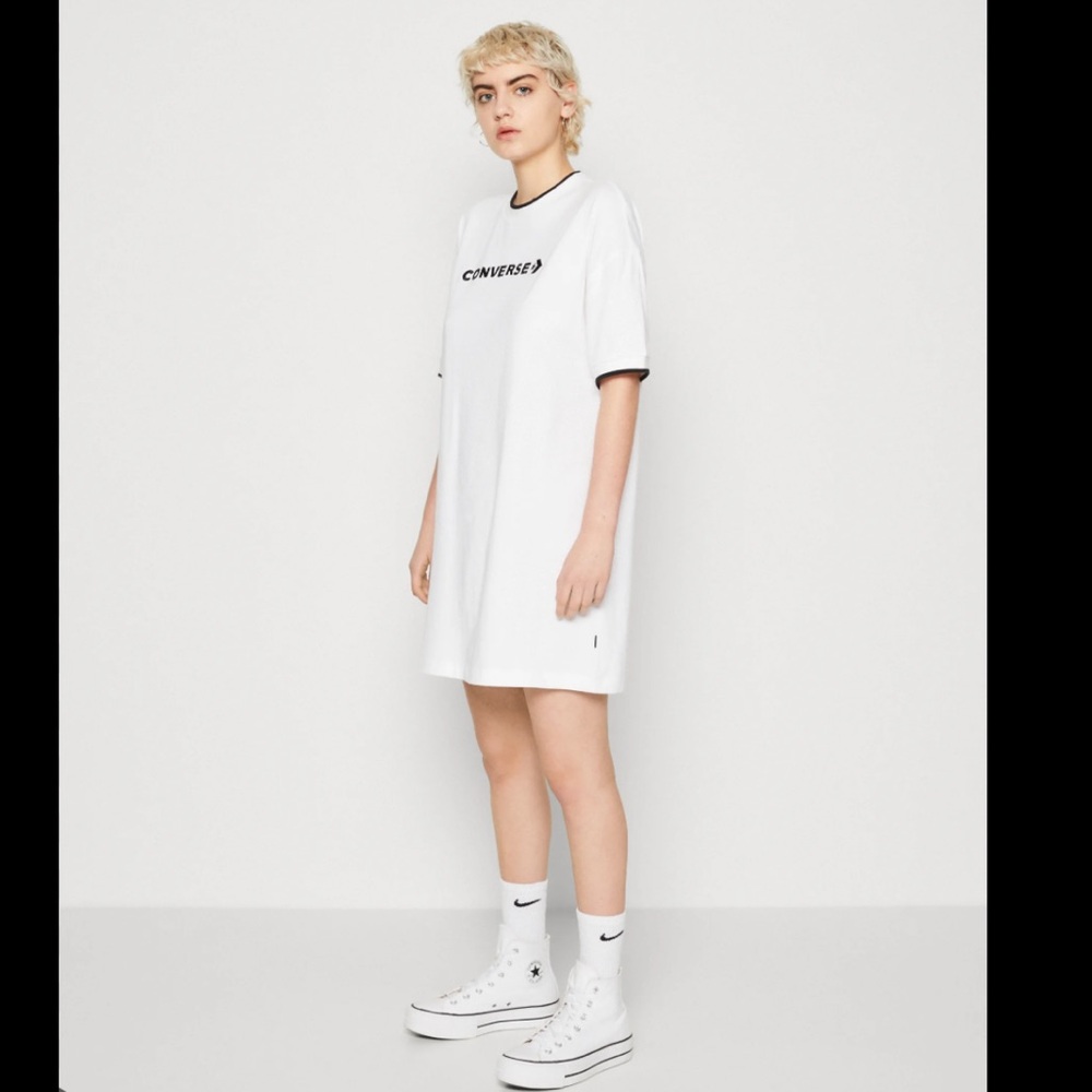 NWOT Converse Wordmark T-Shirt Dress White
